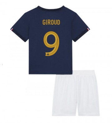 Frankrike Olivier Giroud #9 babykläder Hemmatröja barn VM 2022 Korta ärmar (+ Korta byxor)